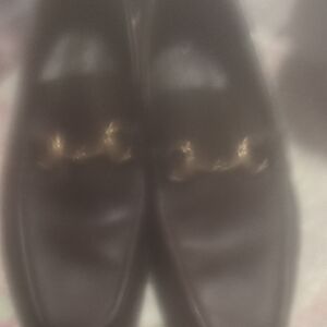 Elegant Black Loafers with Gold Accents